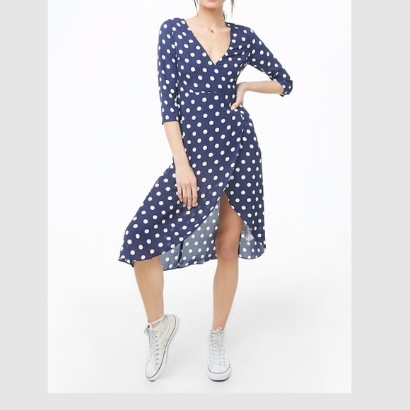 polka dot high low dress